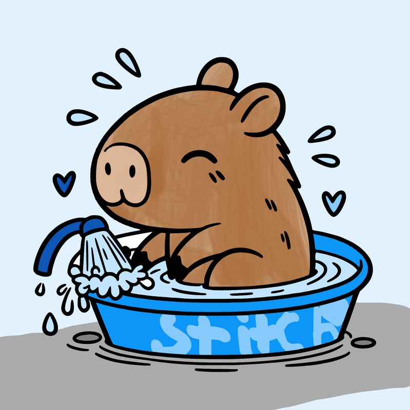 capybara taking a bath