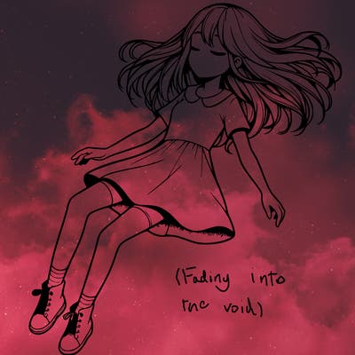 realistic girl floating