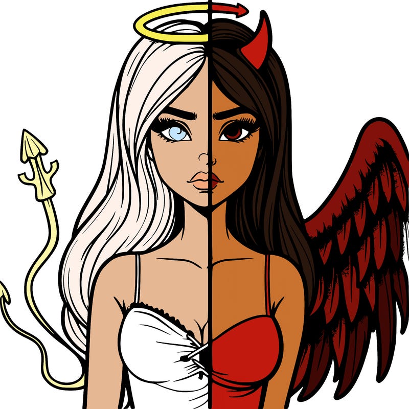 devil vs angel realistic girl