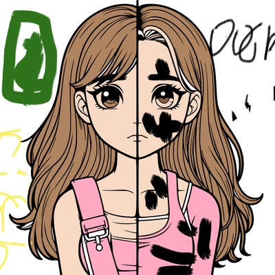 realistic girl split