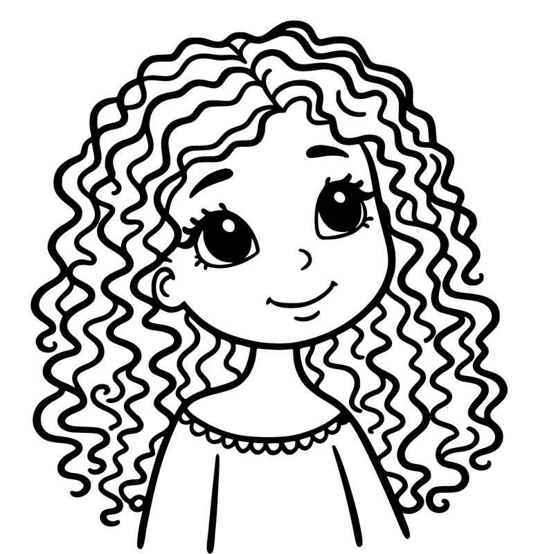 a girl with curls