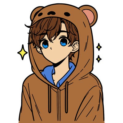 a 17 year old boy in a cute animal hoodie