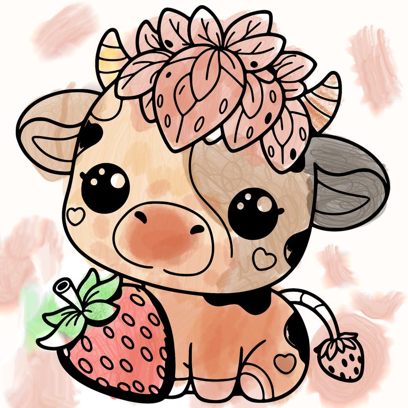 cute strawberry cow