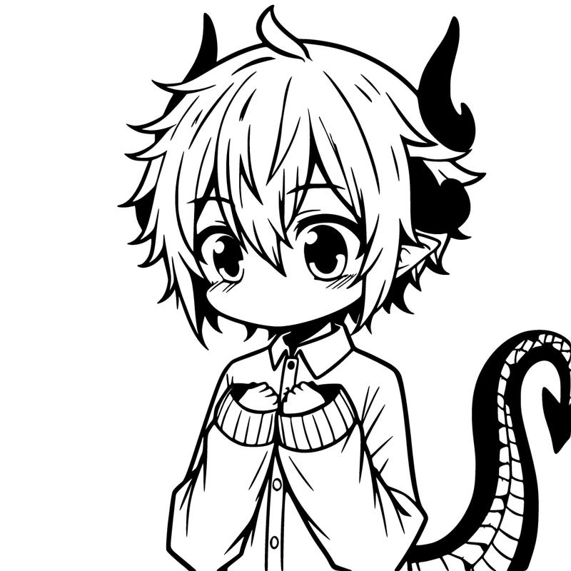 shy anime dragon girl