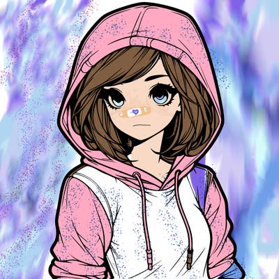 realistic girl with hoodie