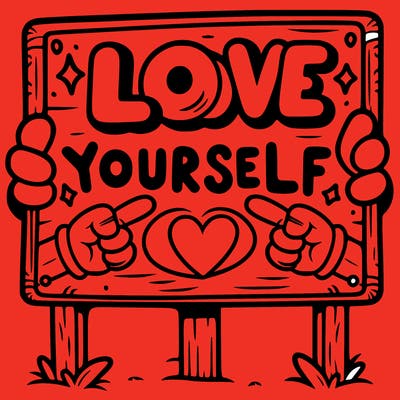 a sign where it is written: love yourself