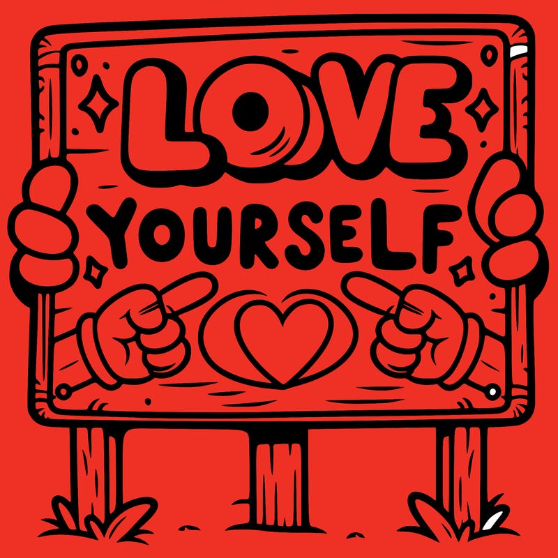 a sign where it is written: love yourself