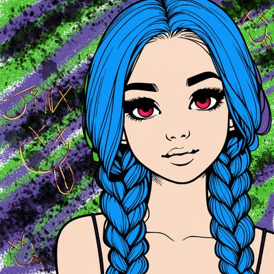 realistic girl with braids