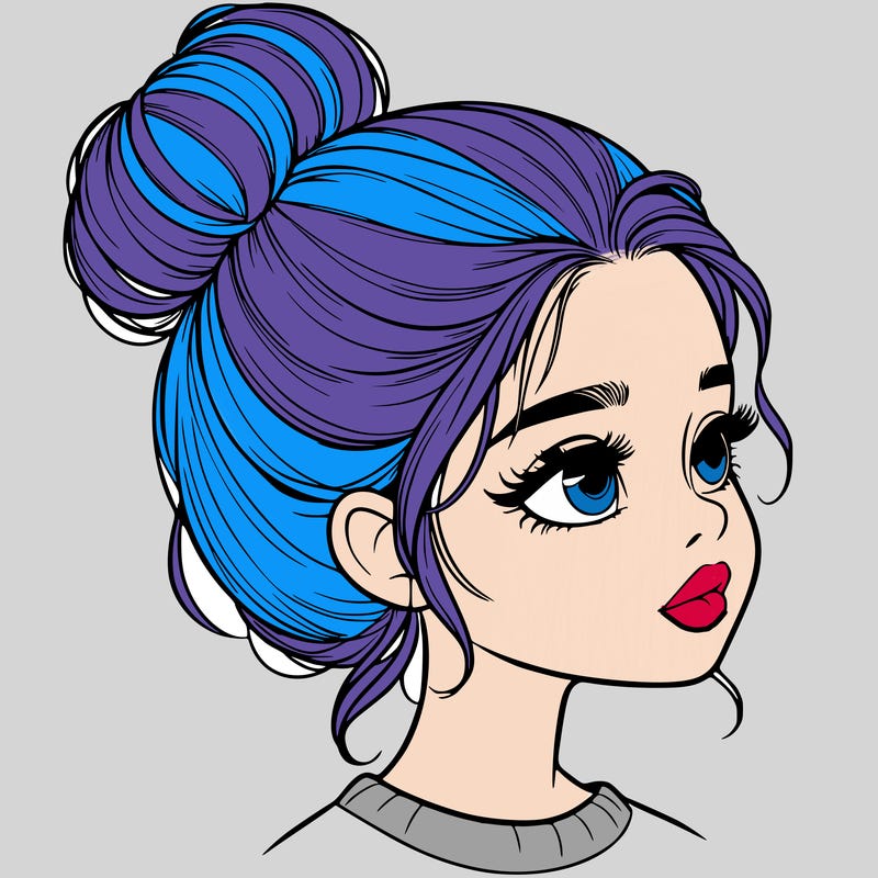 realistic girl with bun