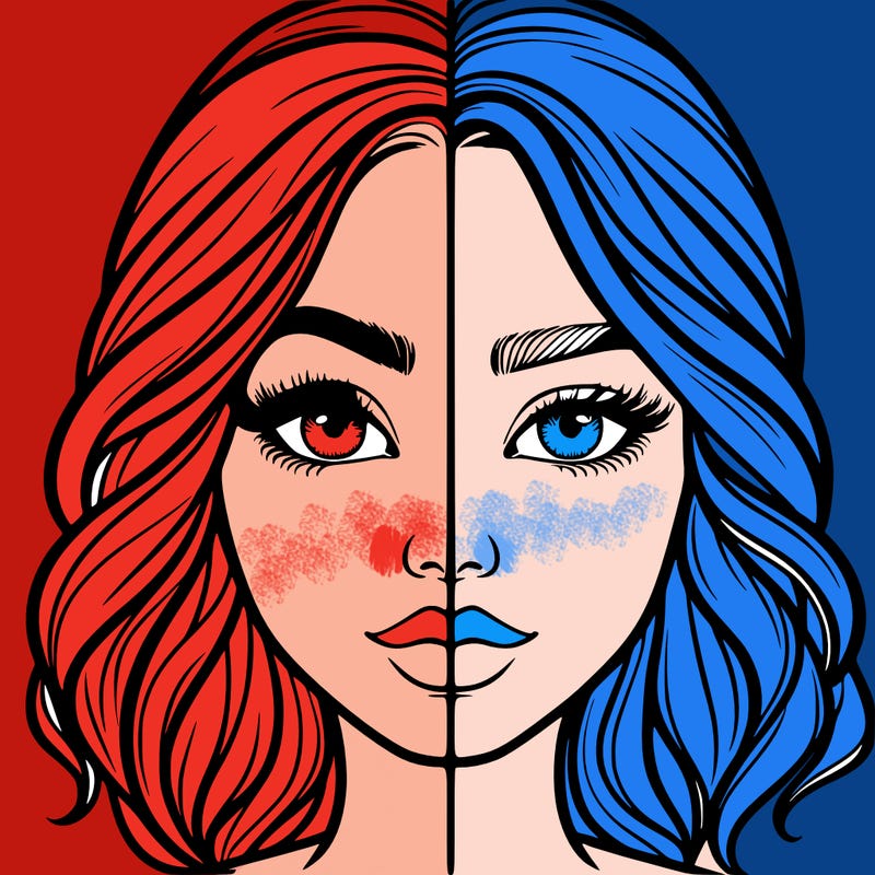 realistic girl split half