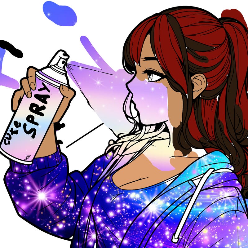a realistic girl spray, painting