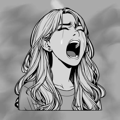 screaming realistic, girl