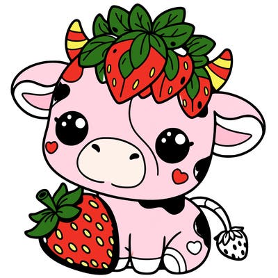 cute strawberry cow
