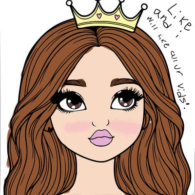 a realistic girl with a crown on