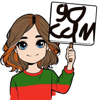 realistic girl holding up a sign