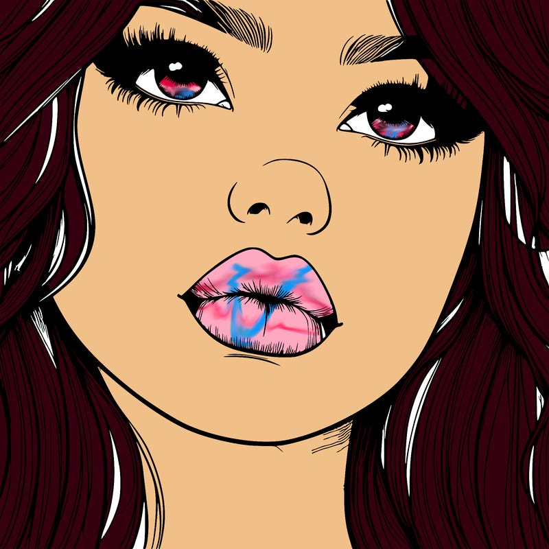 really realistic girl with lips