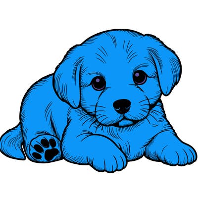 a cute realistic puppy