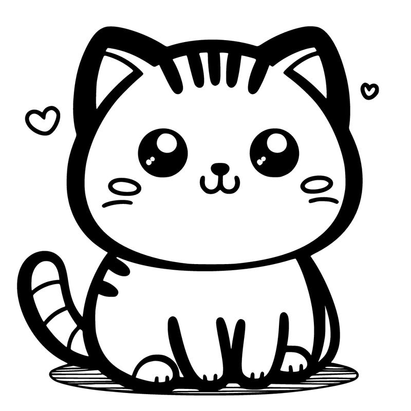 cute cat easy drawing