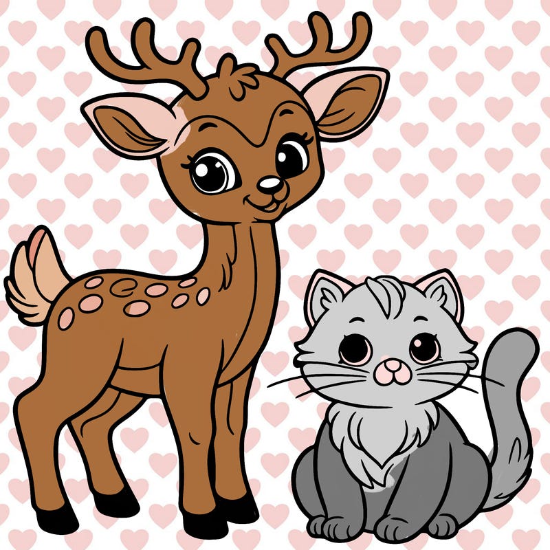 deer and cat