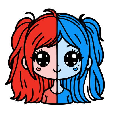 girl with split hair