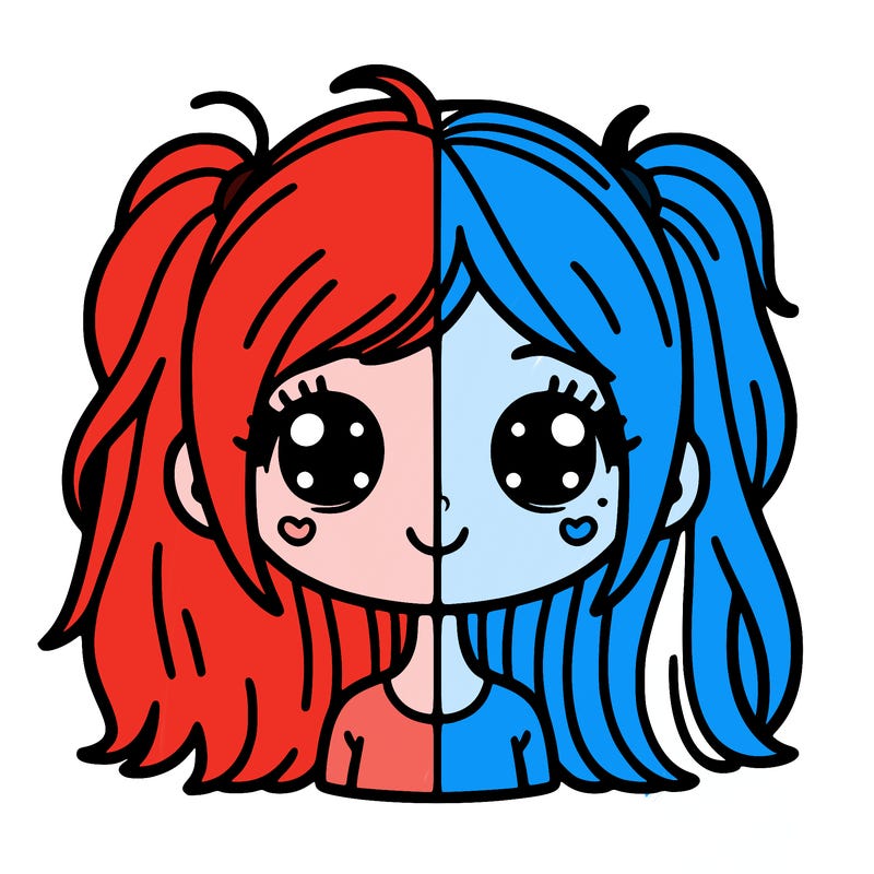 girl with split hair