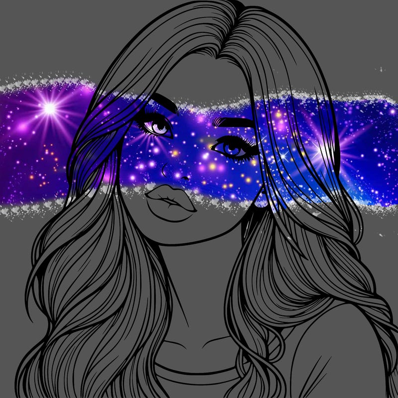 realistic girl with hair on her hair and lips