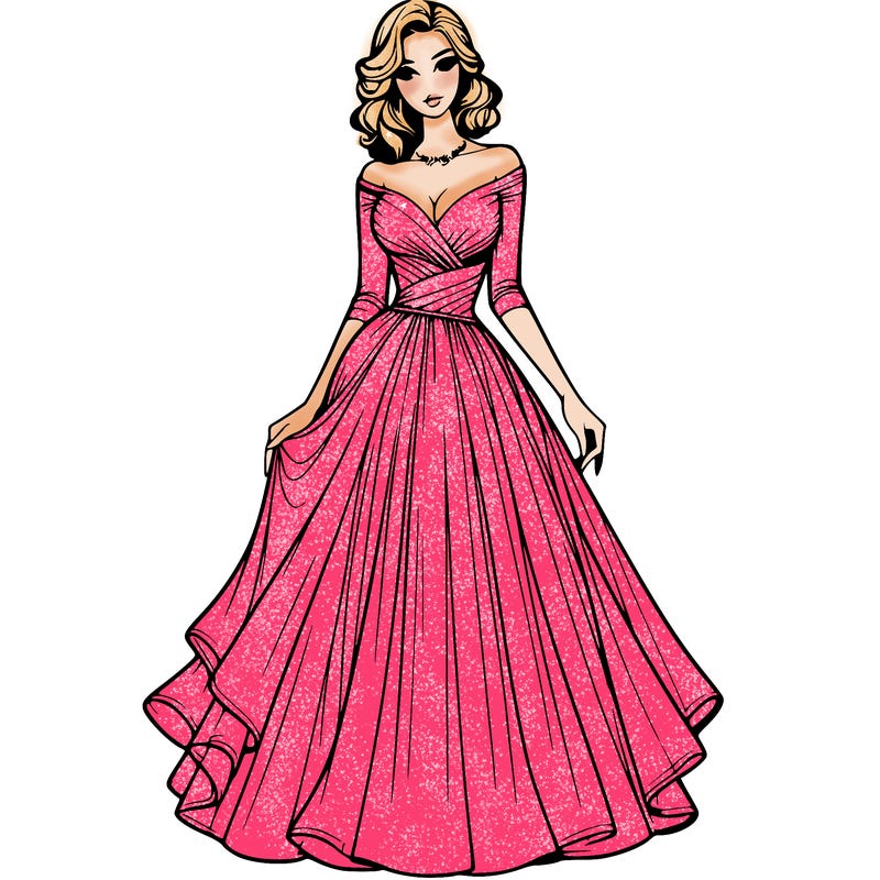 realistic woman in a beautiful dress