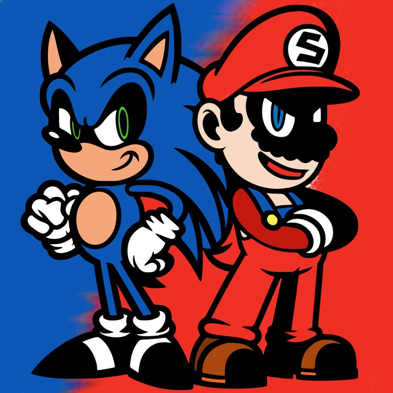 evil super mario and sonic the hedgehog