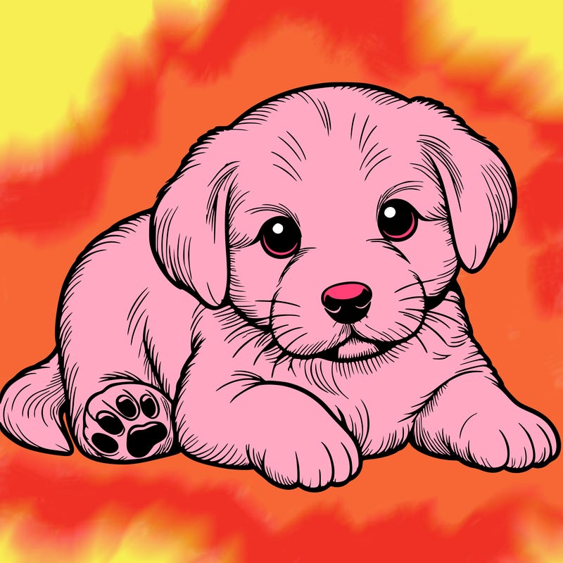 a cute realistic puppy