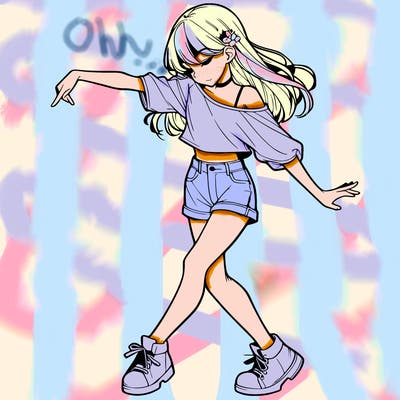 realistic girl danceing