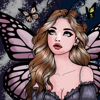 butterfly fairy realistic girl