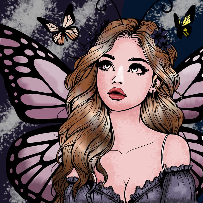 butterfly fairy realistic girl