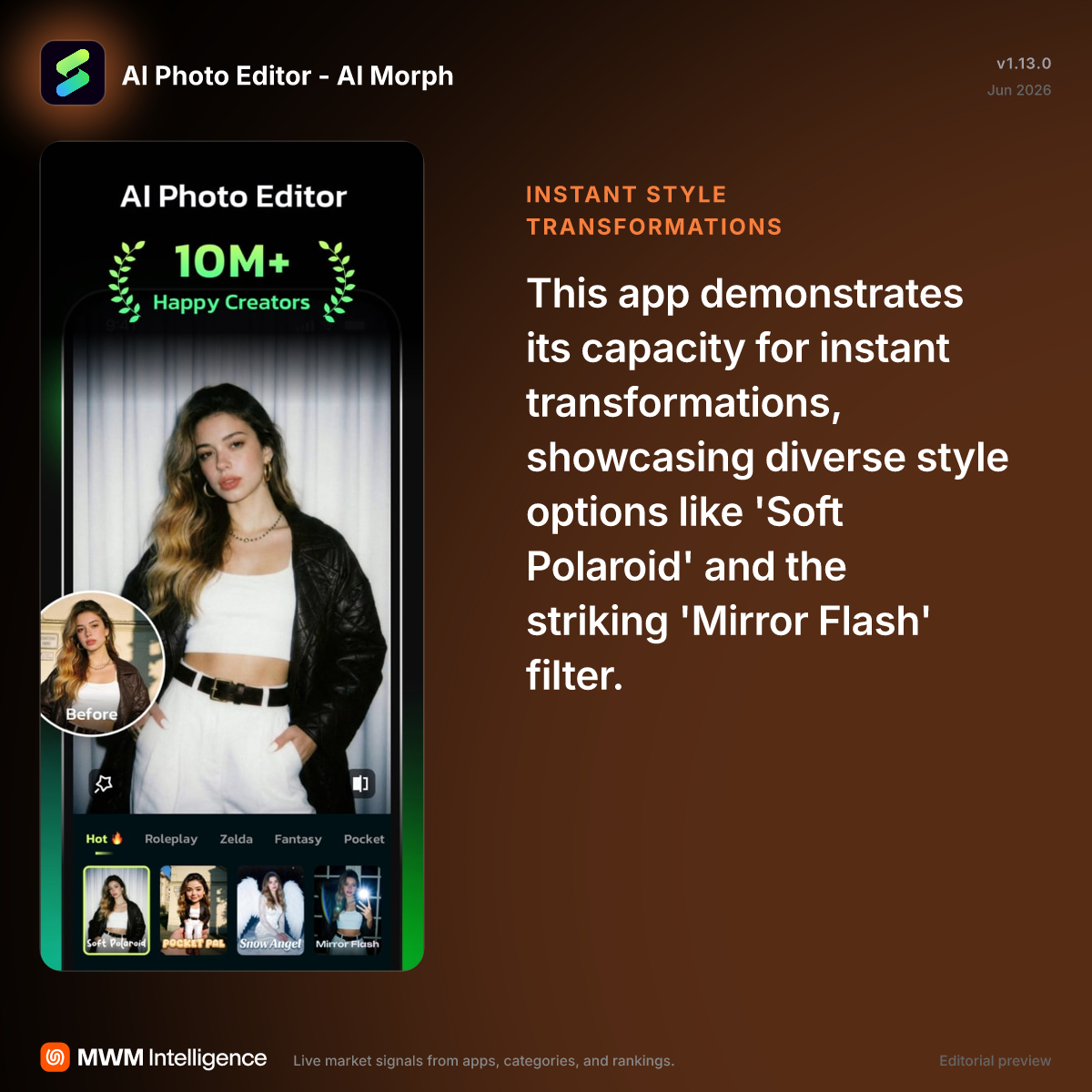 AI Photo Editor - AI Morph - Photo & Video App | MWM