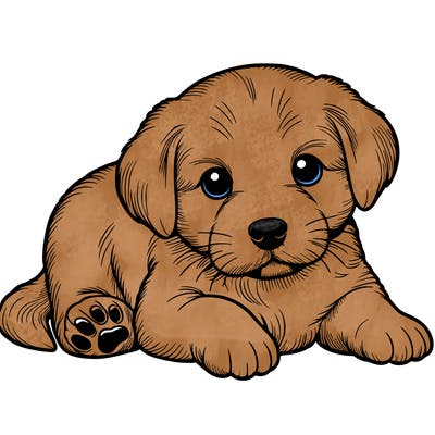 a cute realistic puppy