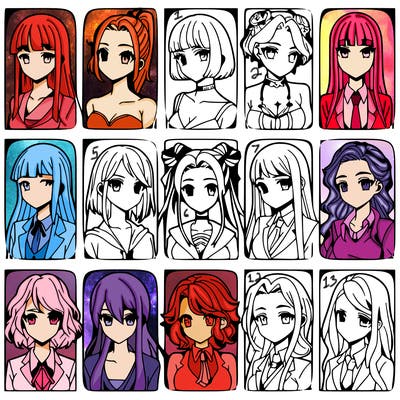 girls that look diffrent anime