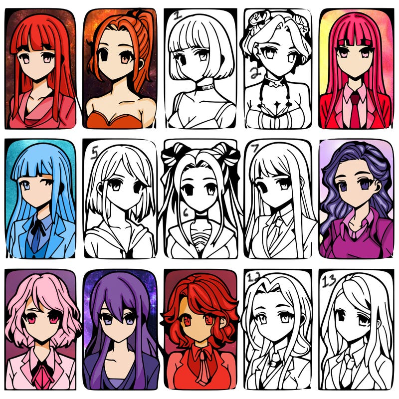 girls that look diffrent anime