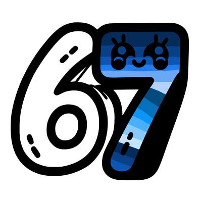 the numbers 67