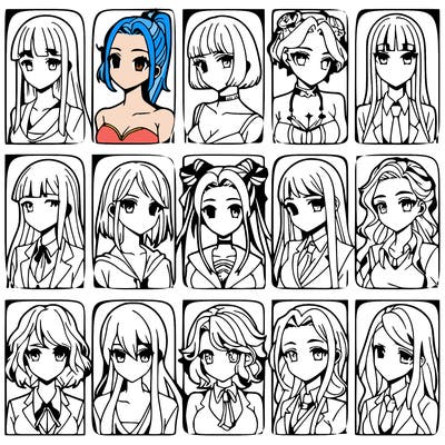 girls that look diffrent anime