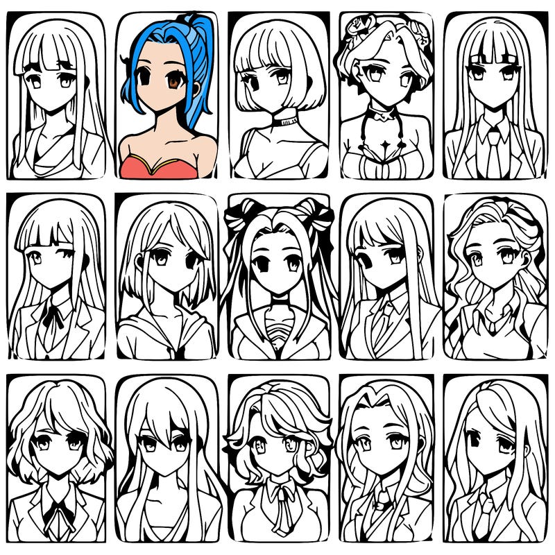 girls that look diffrent anime