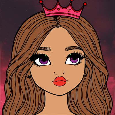 a realistic girl with a crown on