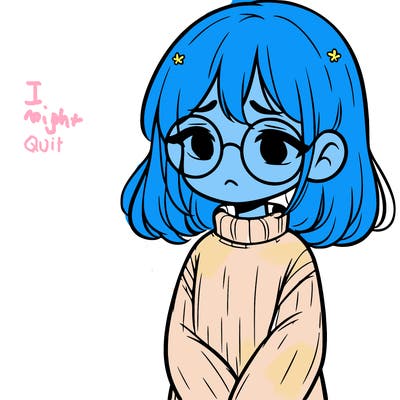 sad girl with glasses in a sweater