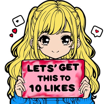 girl holding up sign that says let’s get this to 10 likes realistic