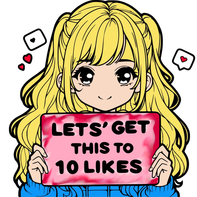 girl holding up sign that says let’s get this to 10 likes realistic