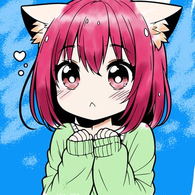 shy anime catgirl