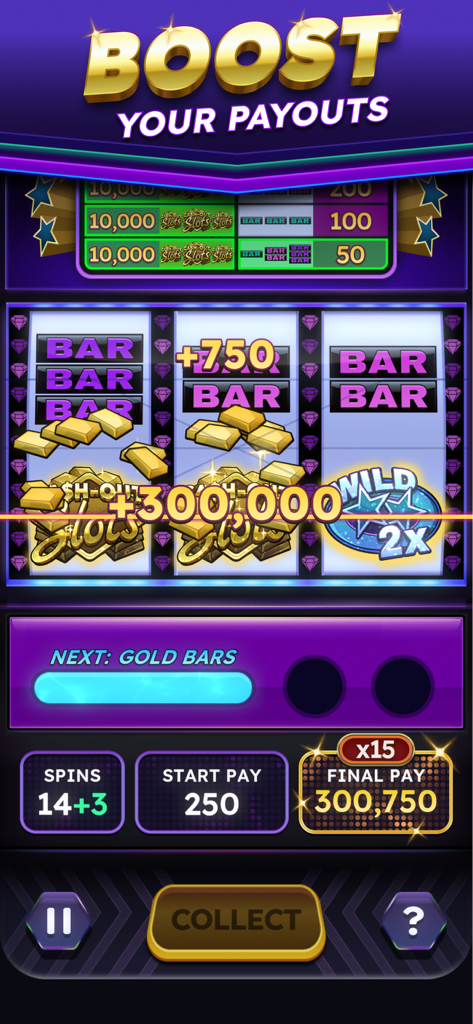 Screenshot del gameplay di Slot Paga che mostra una grande vincita e un moltiplicatore potenziato su un'interfaccia di slot machine.