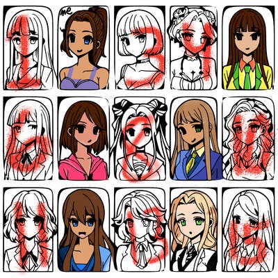 girls that look diffrent anime