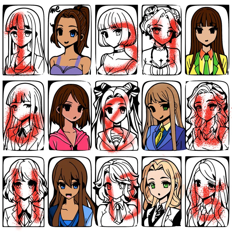 girls that look diffrent anime