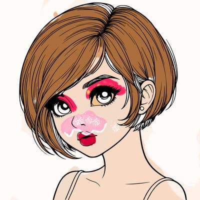realistic girl with really short hair