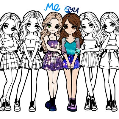 a group of girls realistic