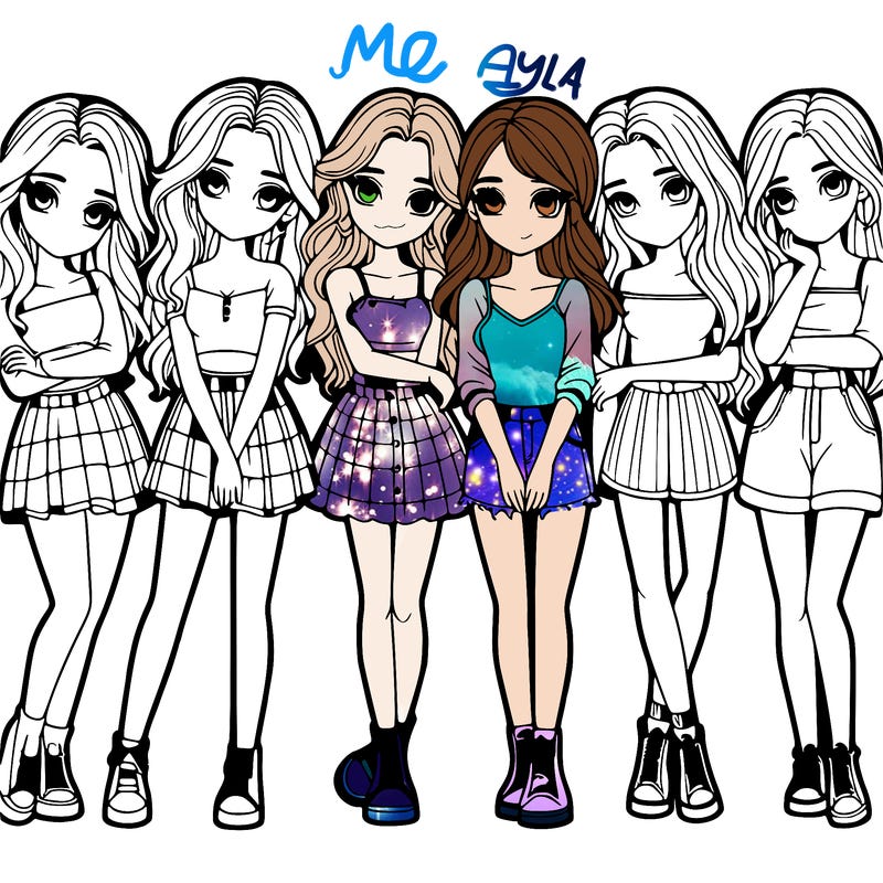 a group of girls realistic